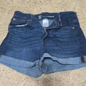 No Boundaries Blue Jean Shorts with Frayed Hem
